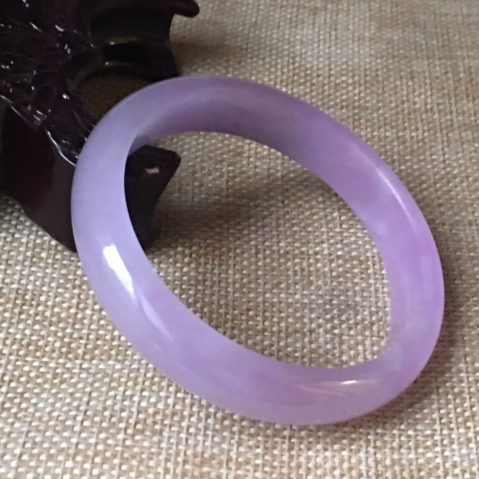 10% OFF- 57/58/59mm Certified Natural Lavender Jadeite Emerald A*Jade HandCarved Bangle L061