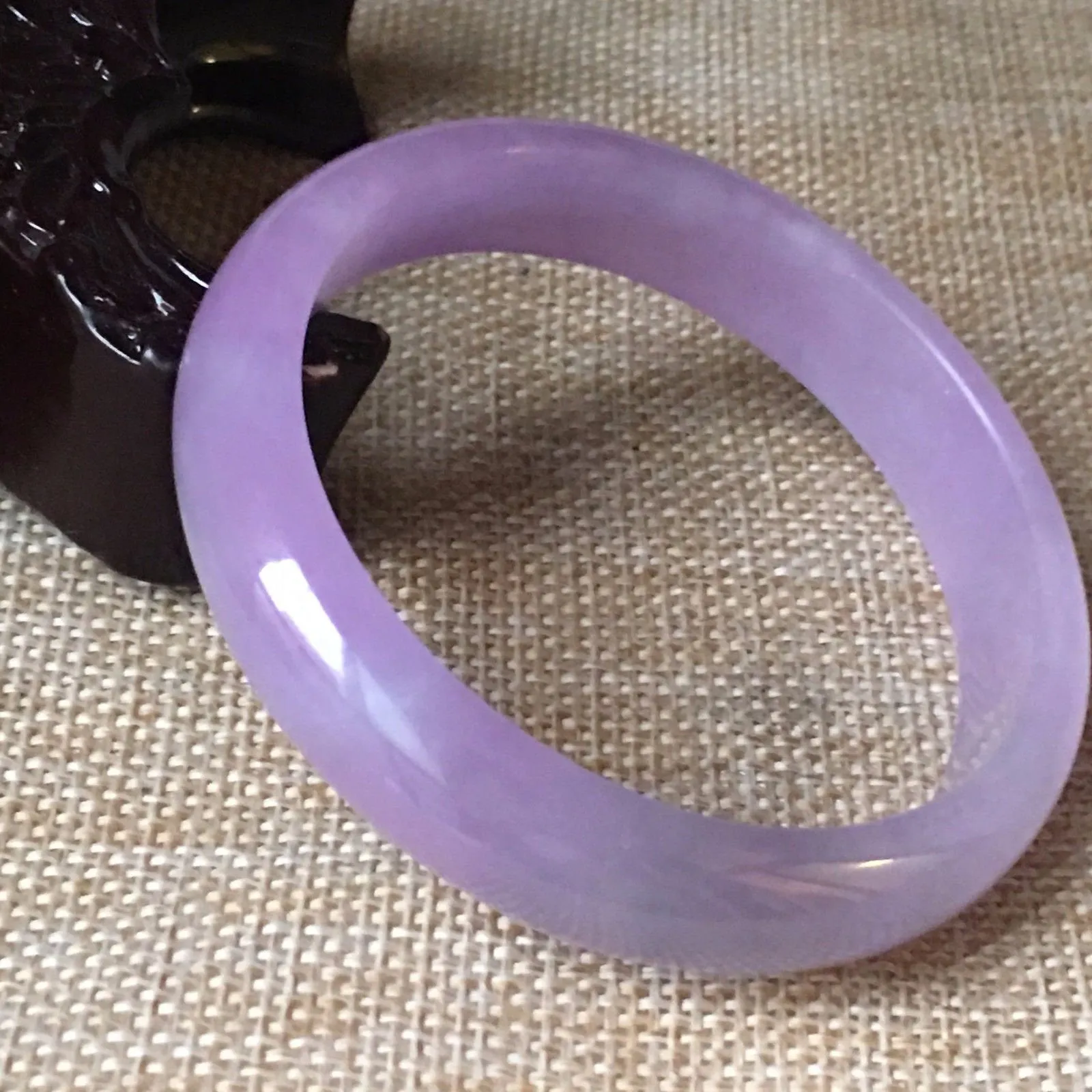 10% OFF- 57/58/59mm Certified Natural Lavender Jadeite Emerald A*Jade HandCarved Bangle L061