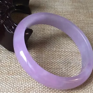 10% OFF- 57/58/59mm Certified Natural Lavender Jadeite Emerald A*Jade HandCarved Bangle L061