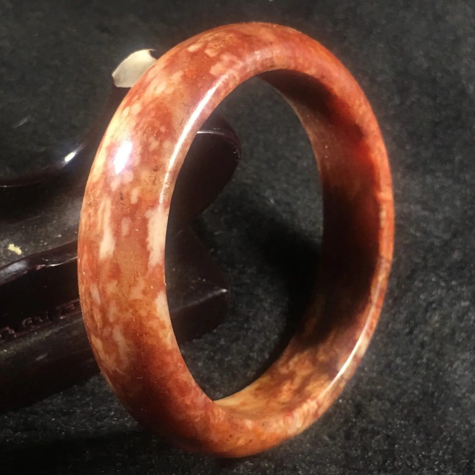 10% OFF- 57/58/59mm Certified Natural Red Peach Blossom Emerald A*Jade HandCarved Bangle A029
