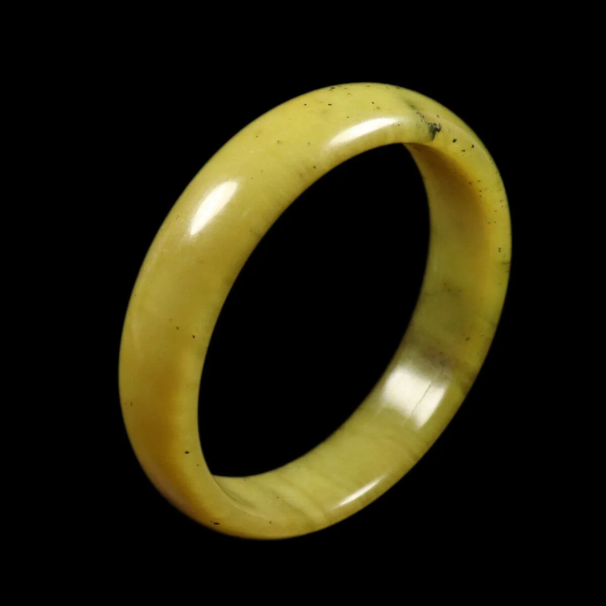 10% OFF- 57/58/59mm Certified Natural Yellow Emerald A Jade HandCarved Bangle V3029