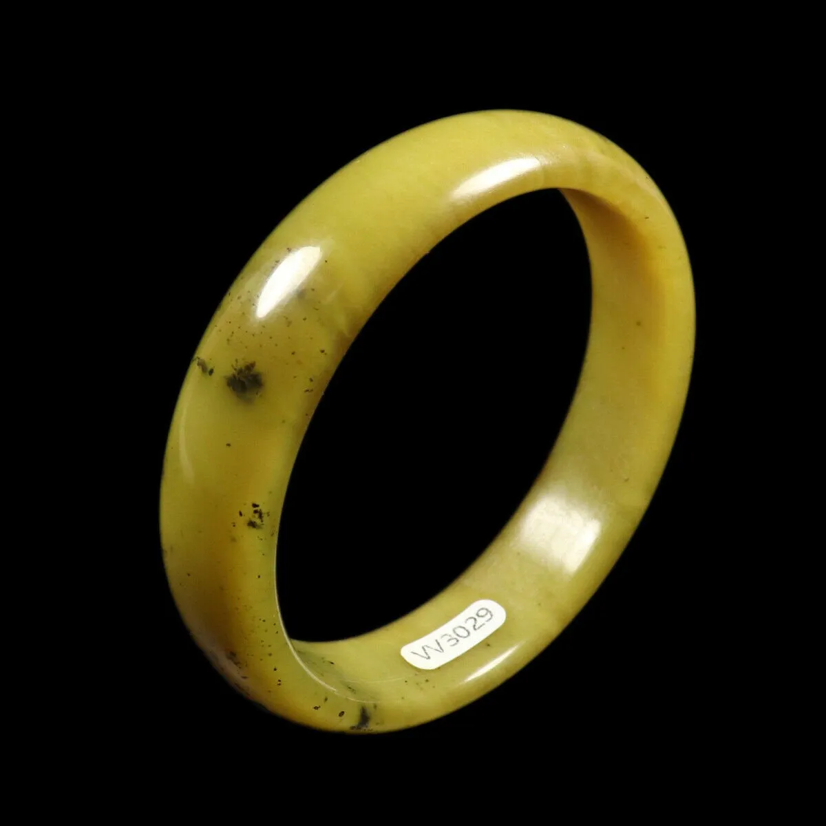 10% OFF- 57/58/59mm Certified Natural Yellow Emerald A Jade HandCarved Bangle V3029