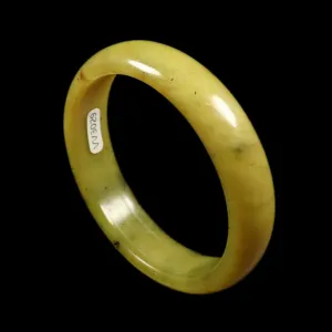 10% OFF- 57/58/59mm Certified Natural Yellow Emerald A Jade HandCarved Bangle V3029