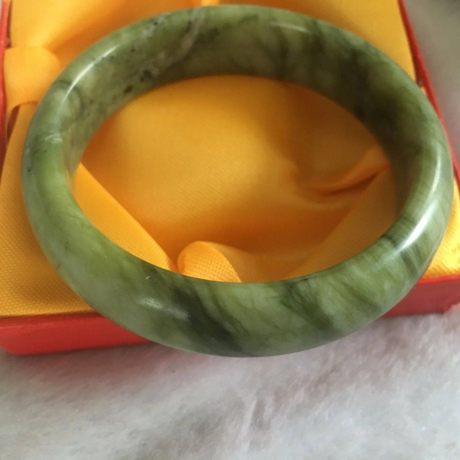10% OFF- 58/59/60 mm Certified Natural Huanglong Emerald Jade Bangle《Grade A》A658
