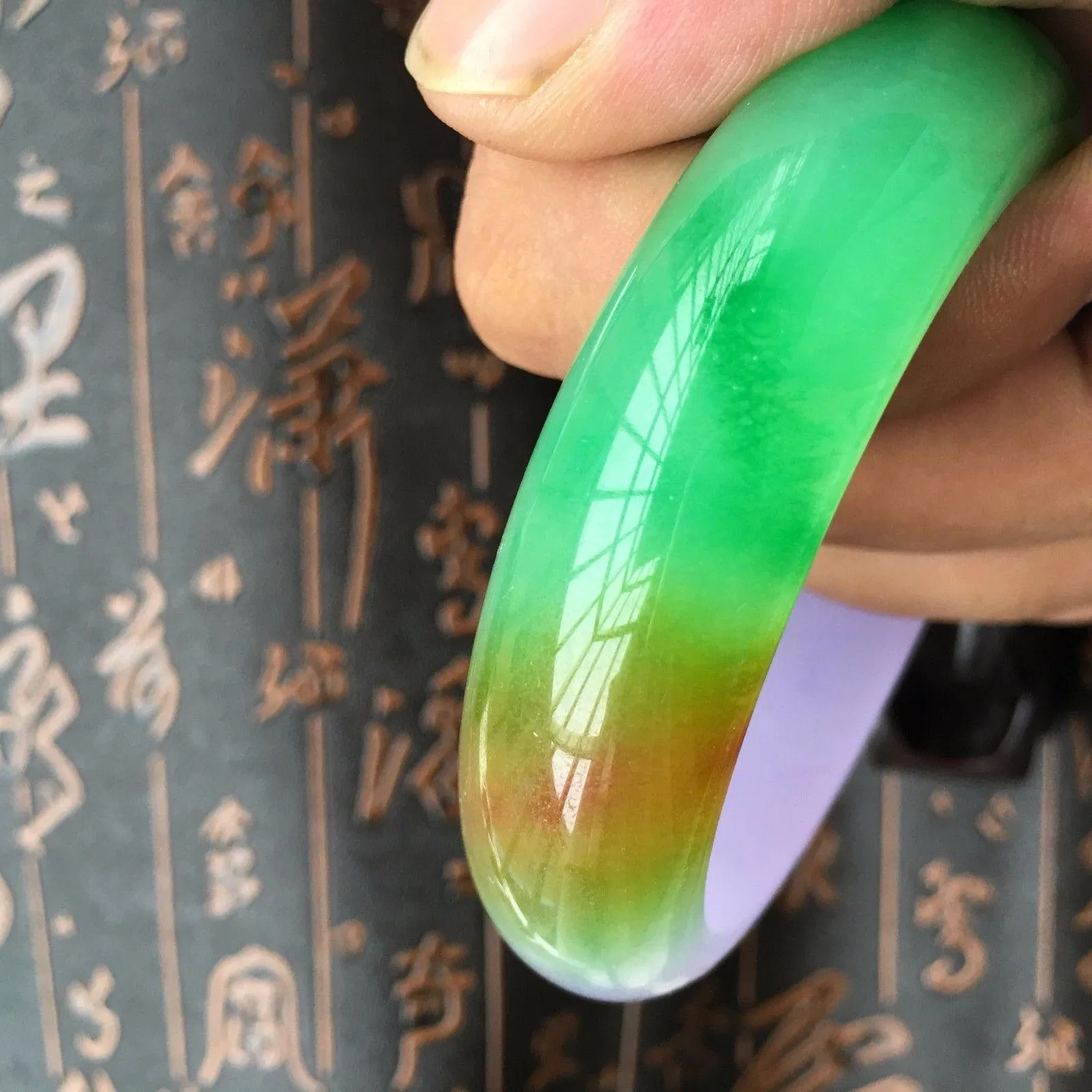 10% OFF- 58/59/60 mm Certified Natural Ice Jadeite Emerald Jade Bangle《Grade A》