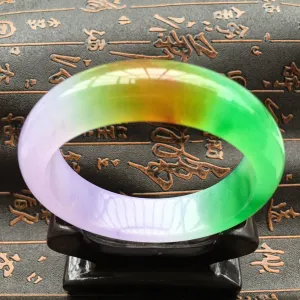 10% OFF- 58/59/60 mm Certified Natural Ice Jadeite Emerald Jade Bangle《Grade A》