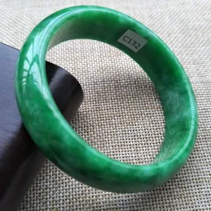 10% OFF- 58/59/60 mm Certified Natural Jadeite Emerald A*Jade Handcarved Bangle C132