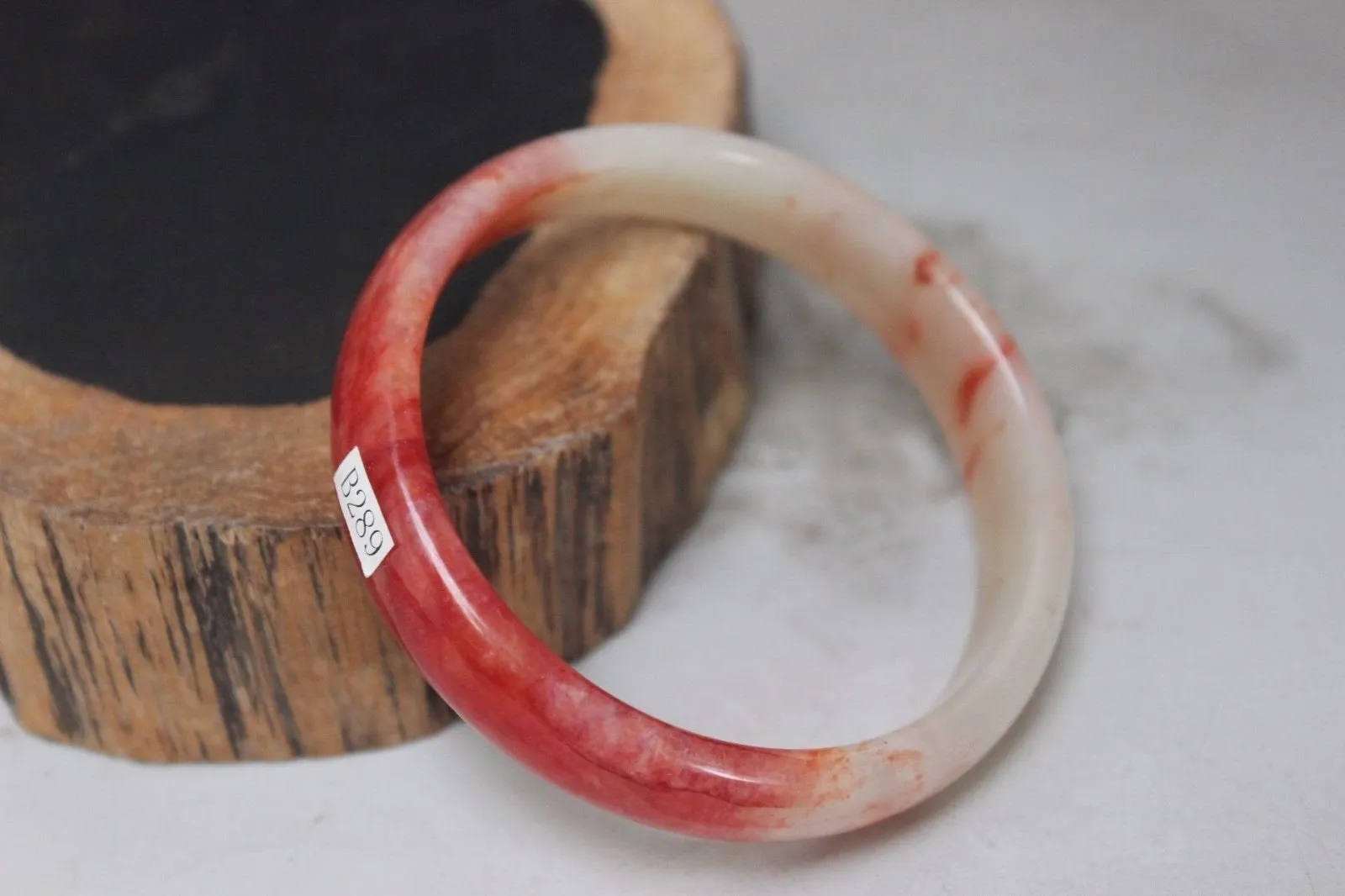 10% OFF- 58/59/60 mm Certified Natural Red Emerald A*Jade Handcarved Bangle B289