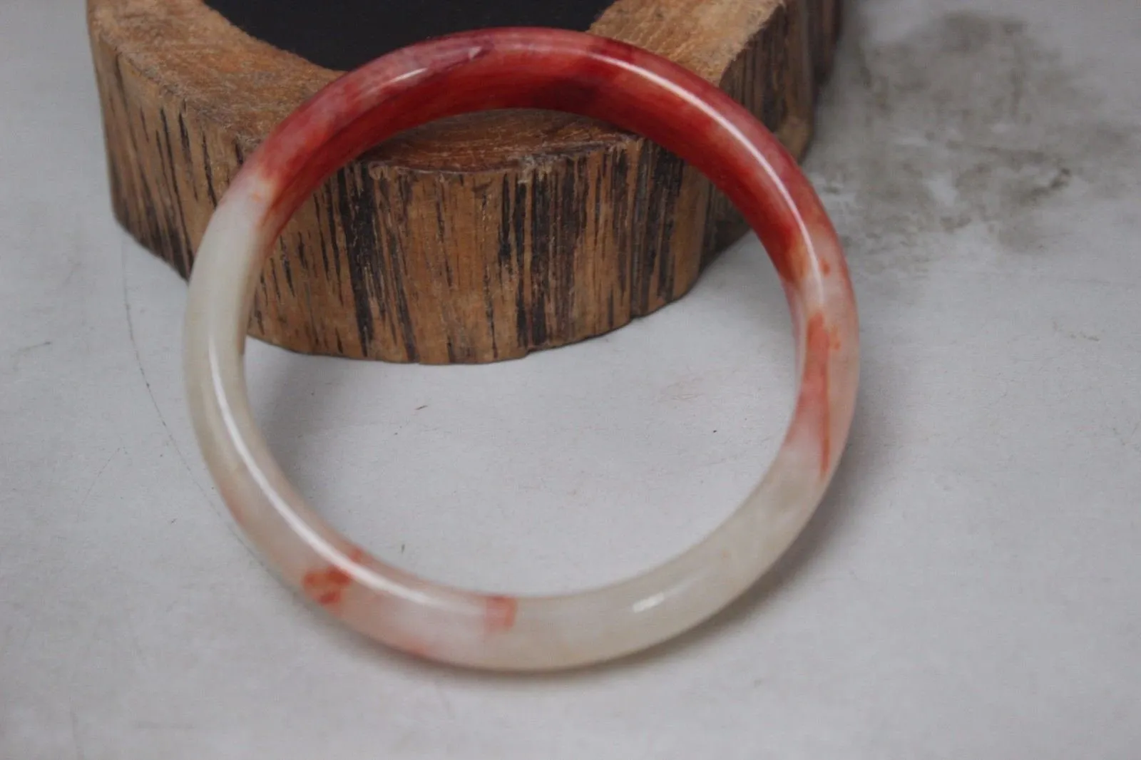 10% OFF- 58/59/60 mm Certified Natural Red Emerald A*Jade Handcarved Bangle B289
