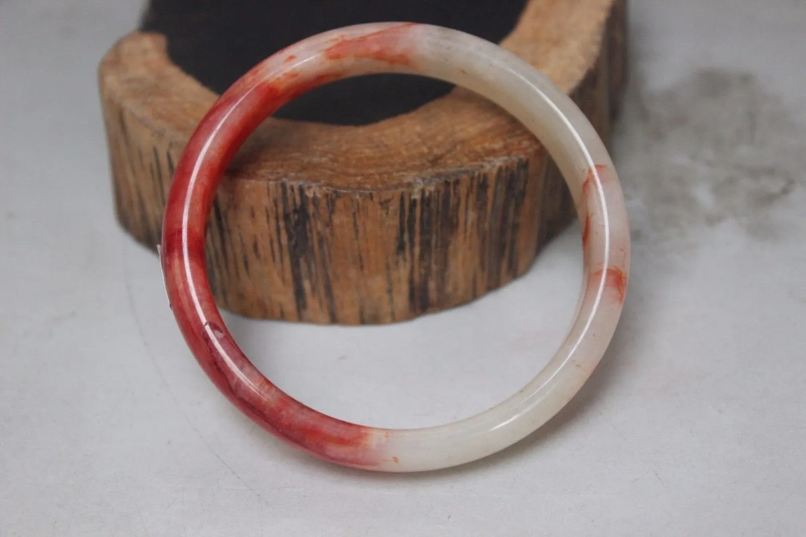 10% OFF- 58/59/60 mm Certified Natural Red Emerald A*Jade Handcarved Bangle B289