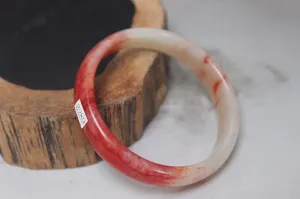 10% OFF- 58/59/60 mm Certified Natural Red Emerald A*Jade Handcarved Bangle B289