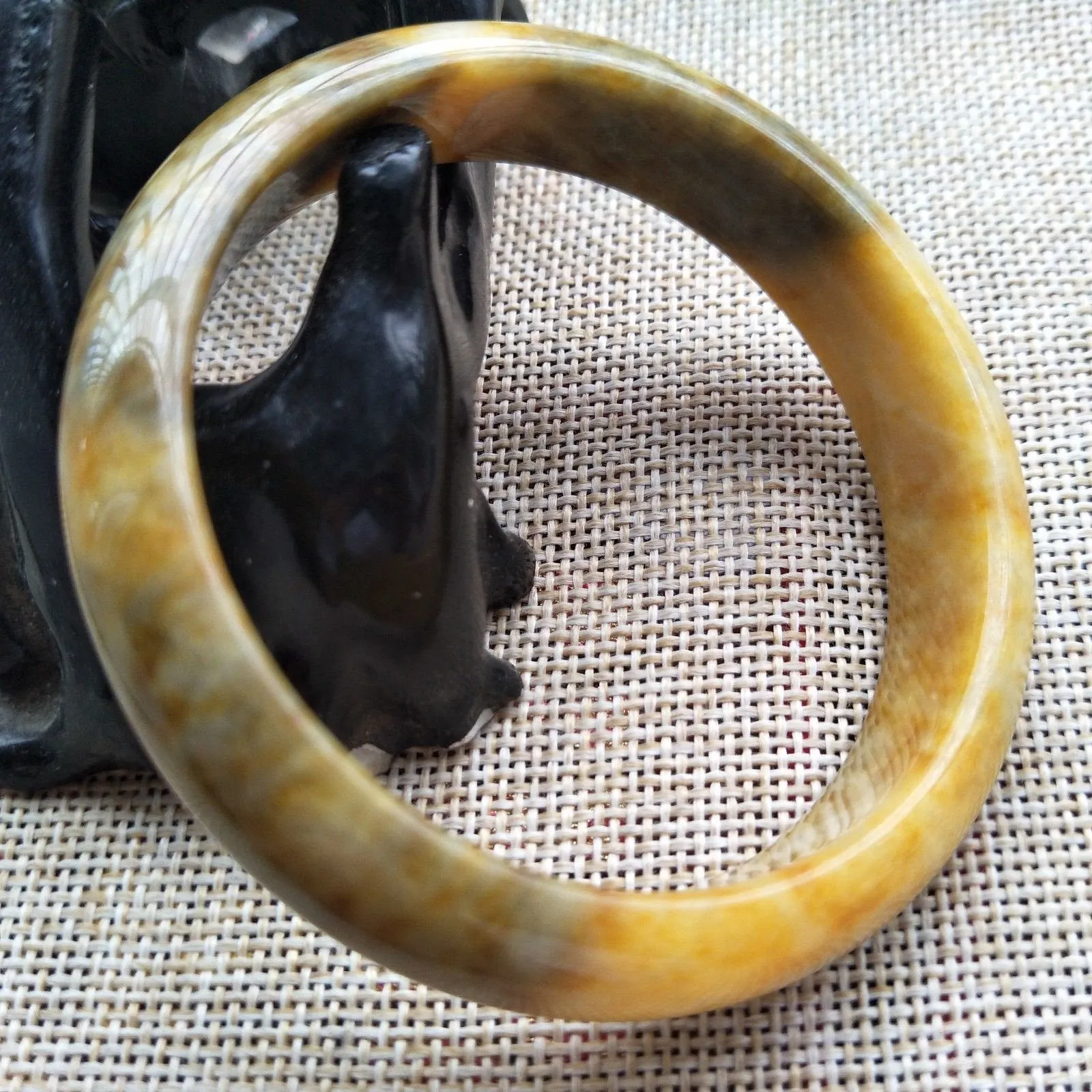 10% OFF- 58/59/60 mm Certified Natural Red Yellow Jadeite Emerald A*Jade HandCarved Bamboo Bangle A2355