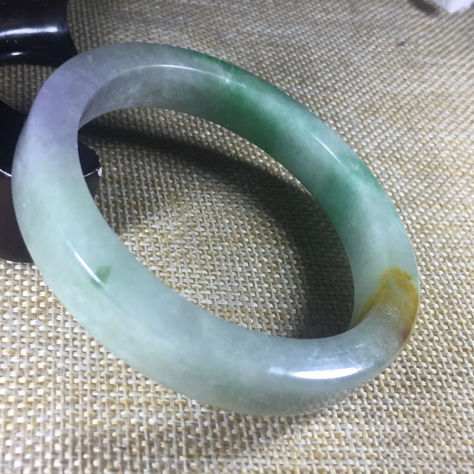 10% OFF- 58/59/60mm Certified Natural 3 Color Jadeite Emerald A*Jade HandCarved Bangle B022