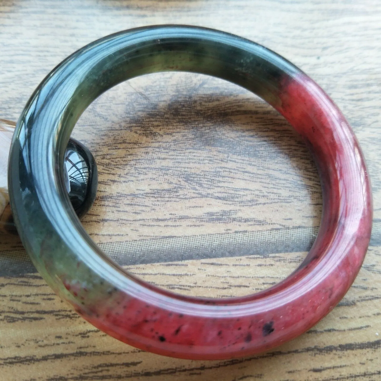 10% OFF- 58/59/60mm Certified Natural Red Jadeite Emerald A*Jade Handcarved Bangle A206