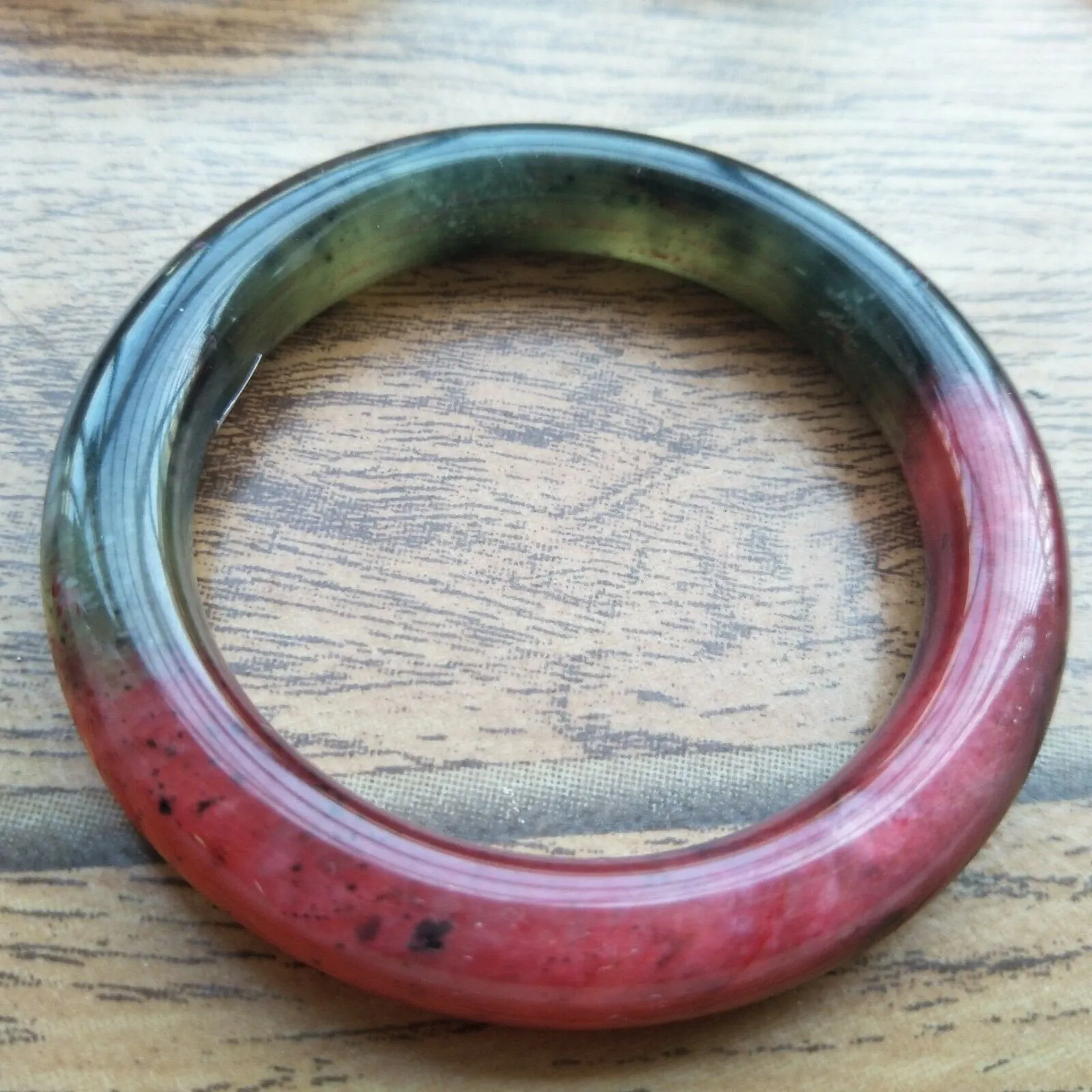 10% OFF- 58/59/60mm Certified Natural Red Jadeite Emerald A*Jade Handcarved Bangle A206