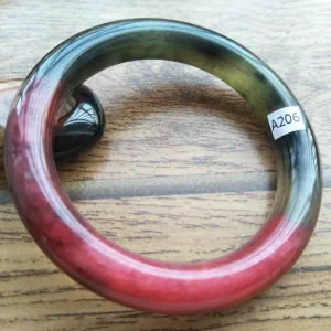 10% OFF- 58/59/60mm Certified Natural Red Jadeite Emerald A*Jade Handcarved Bangle A206