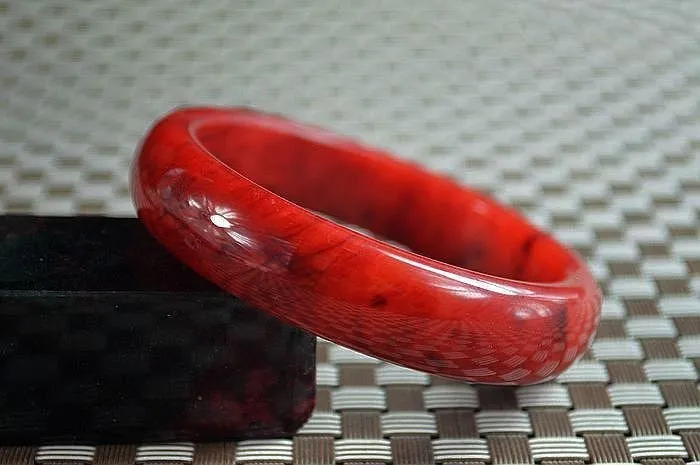 10% OFF- 58/59/60mm Certified Natural Red Xiu Emerald A*Jade HandCarved Bangle W30
