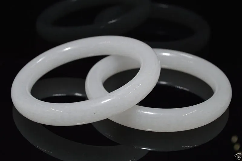 10% OFF- 58/59/60mm Certified Natural White Jadeite Emerald A*Jade HandCarved Bangle A194089