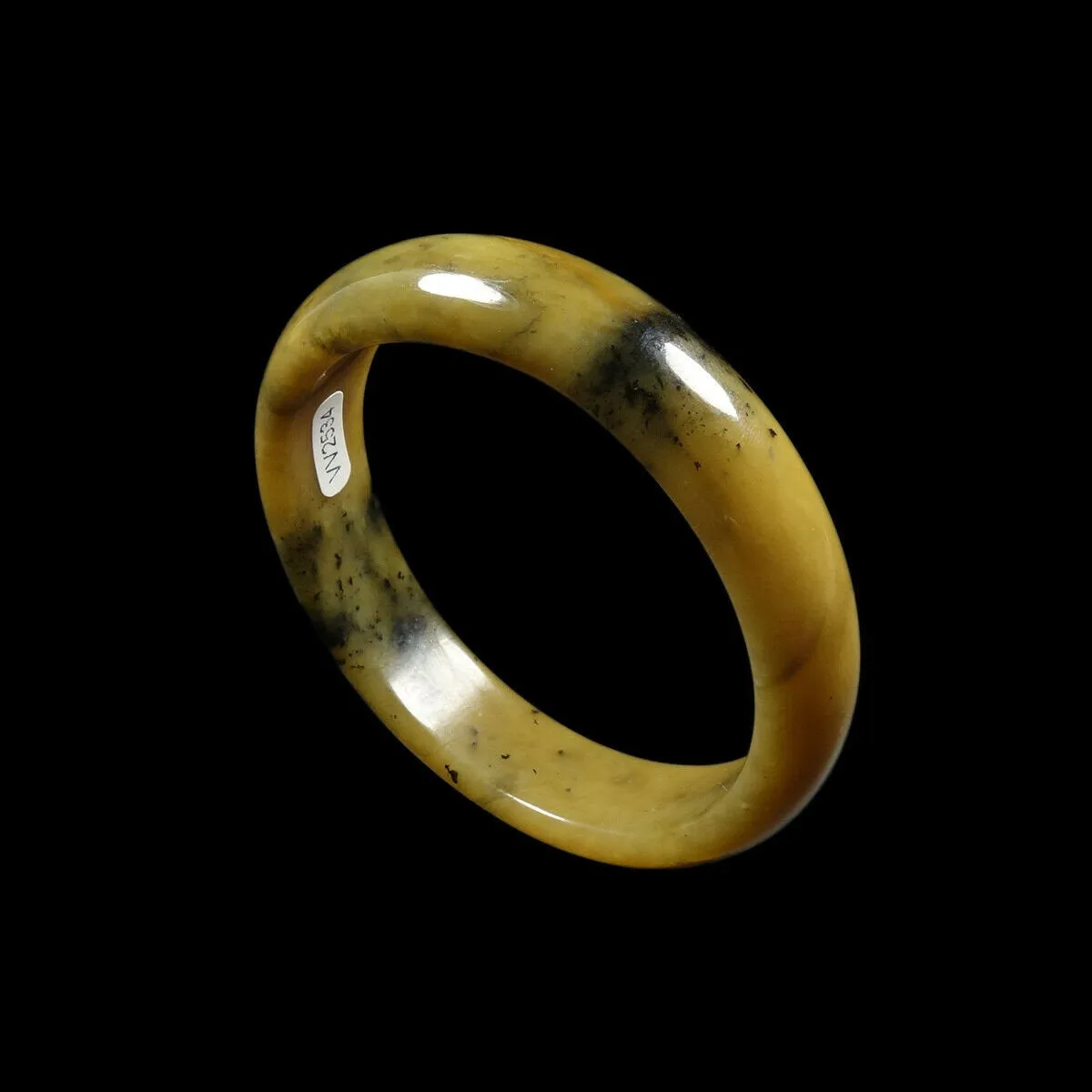 10% OFF- 58/59/60mm Certified Natural Yellow Black Brown Emerald A*Jade HandCarved Bangle VV2534