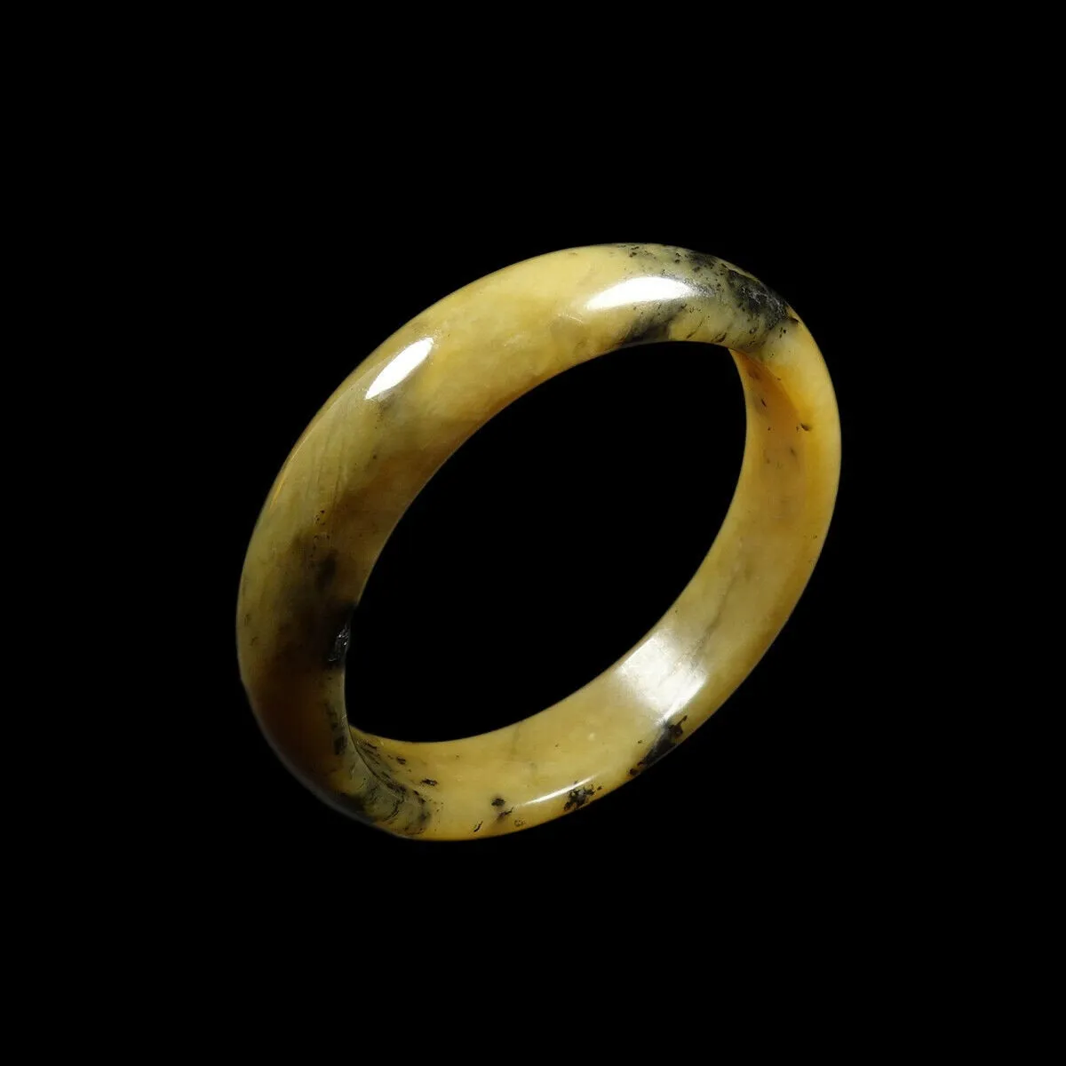 10% OFF- 58/59/60mm Certified Natural Yellow Black Brown Emerald A*Jade HandCarved Bangle VV2534