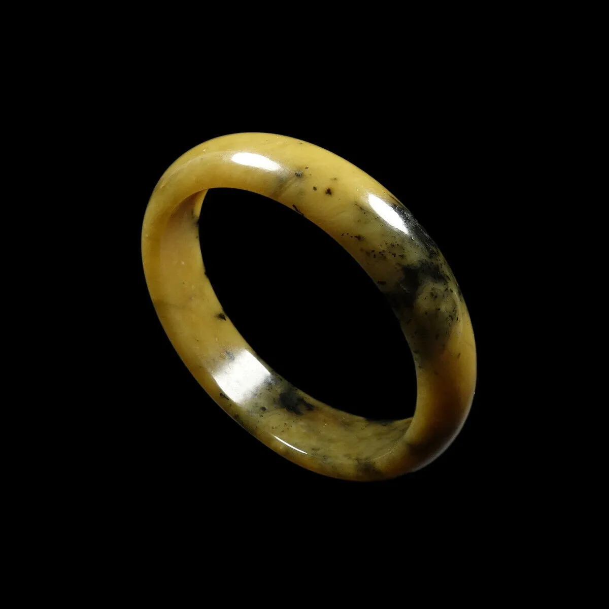 10% OFF- 58/59/60mm Certified Natural Yellow Black Brown Emerald A*Jade HandCarved Bangle VV2534