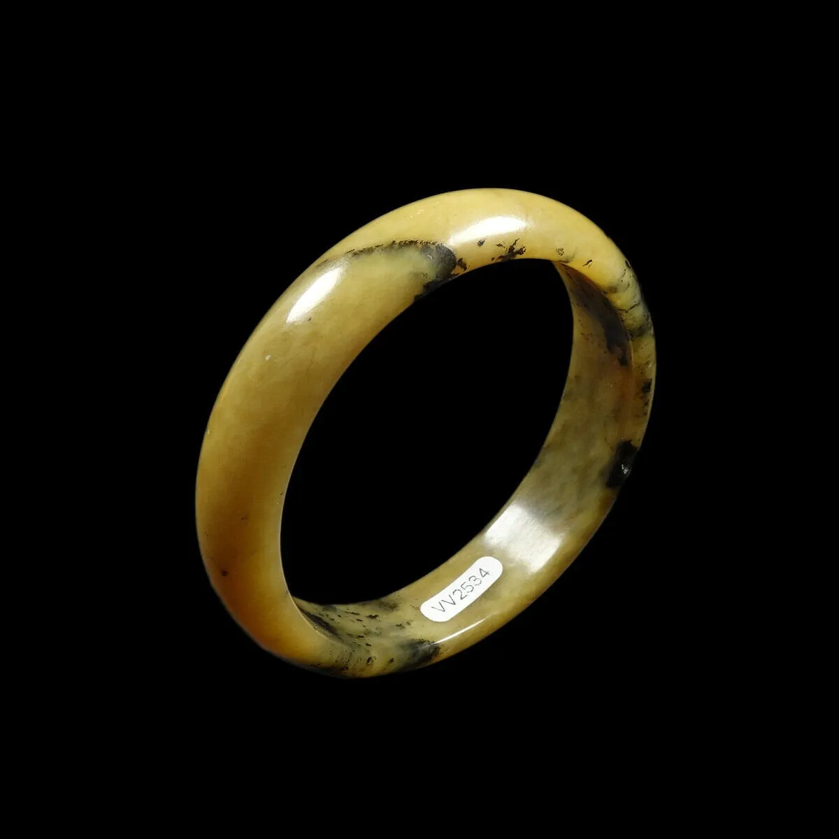 10% OFF- 58/59/60mm Certified Natural Yellow Black Brown Emerald A*Jade HandCarved Bangle VV2534