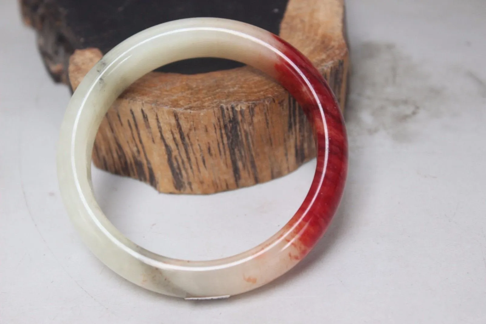 10% OFF- 59/60/61 mm Certified Natural Red Emerald A*Jade Handcarved Bangle H515