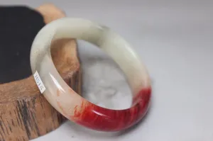 10% OFF- 59/60/61 mm Certified Natural Red Emerald A*Jade Handcarved Bangle H515
