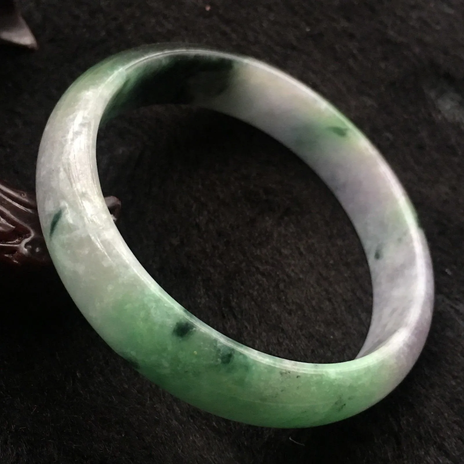 10% OFF- 59/60/61mm Certified Natural 3 Color Jadeite Emerald A*Jade HandCarved Bangle A014