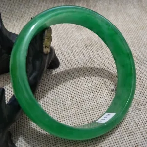 10% OFF- 59/60/61mm Certified Natural Green Jadeite Emerald A*Jade HandCarved Bangle K112