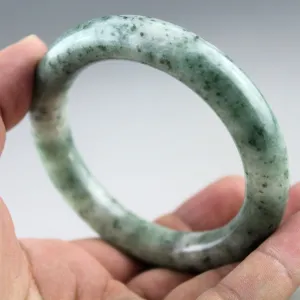 10% OFF- 59/60/61mm Certified Natural Oily Green Jadeite Emerald A*Jade HandCarved Bangle 1096