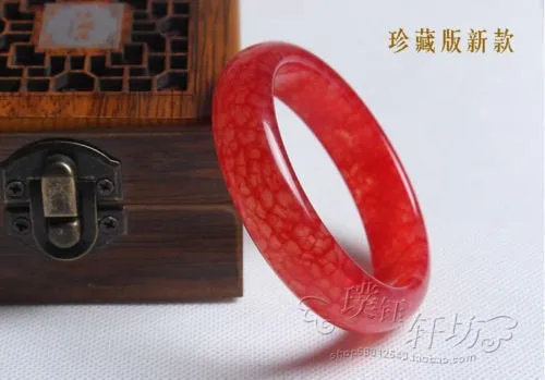 10% OFF- 60/61/62 mm Certified Natural Red Jadeite Emerald A*Jade HandCarved Bangle