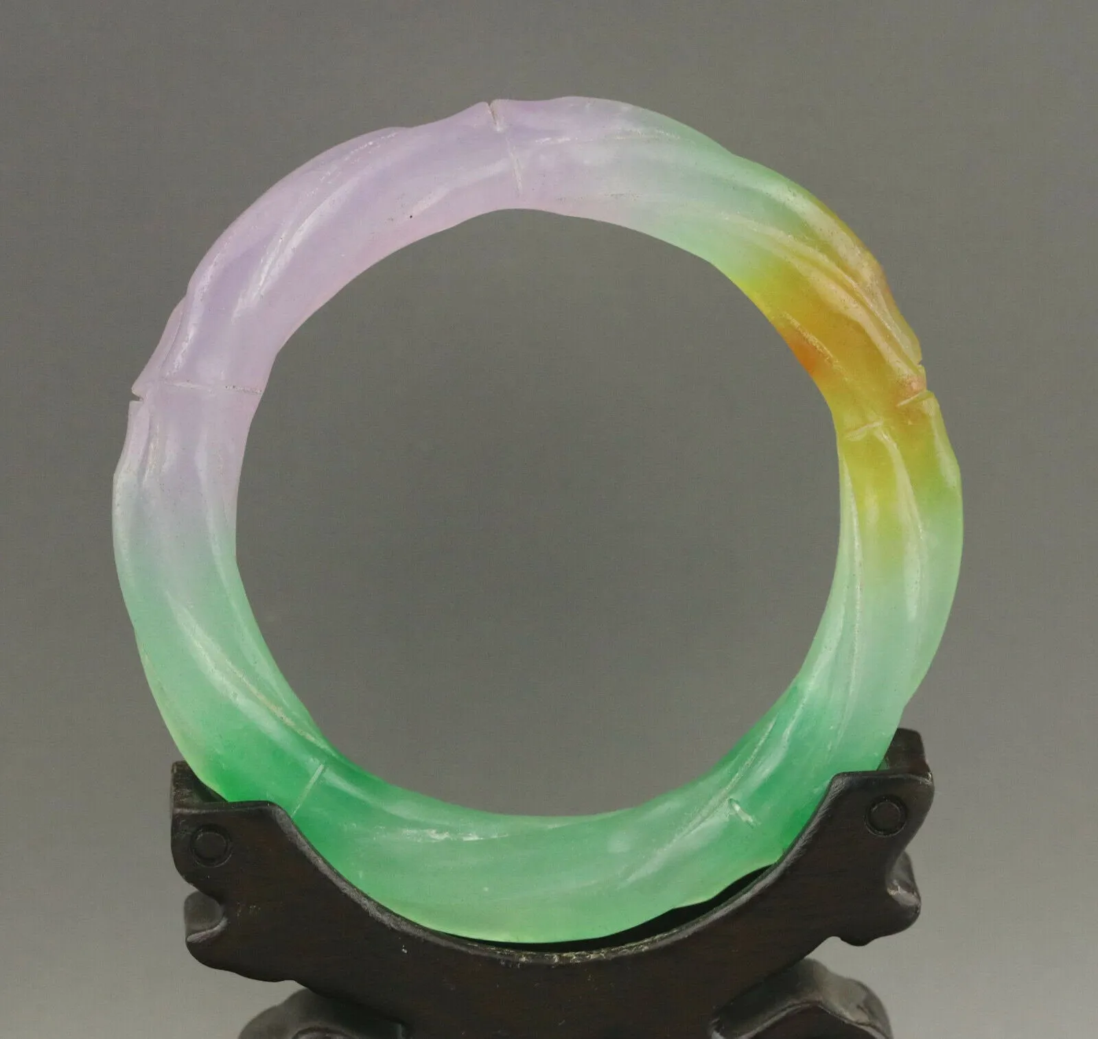 10% OFF- 60/61/62mm Certified Natural 3 Color Jadeite Emerald A*Jade HandCarved Round Bracelet Bangle A1940 with Gift Box