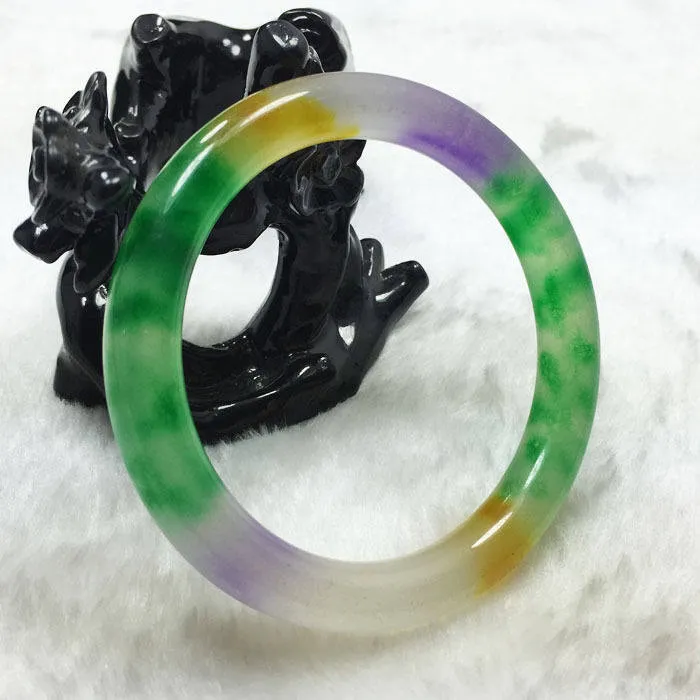 10% OFF- 60/61/62mm Certified Natural Jadeite Emerald A*Jade HandCarved Bangle A4198