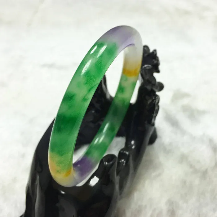 10% OFF- 60/61/62mm Certified Natural Jadeite Emerald A*Jade HandCarved Bangle A4198