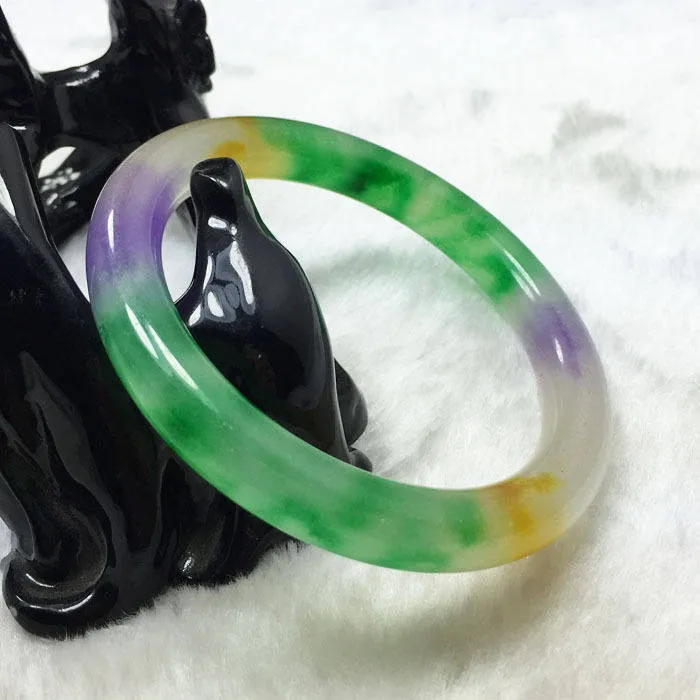 10% OFF- 60/61/62mm Certified Natural Jadeite Emerald A*Jade HandCarved Bangle A4198