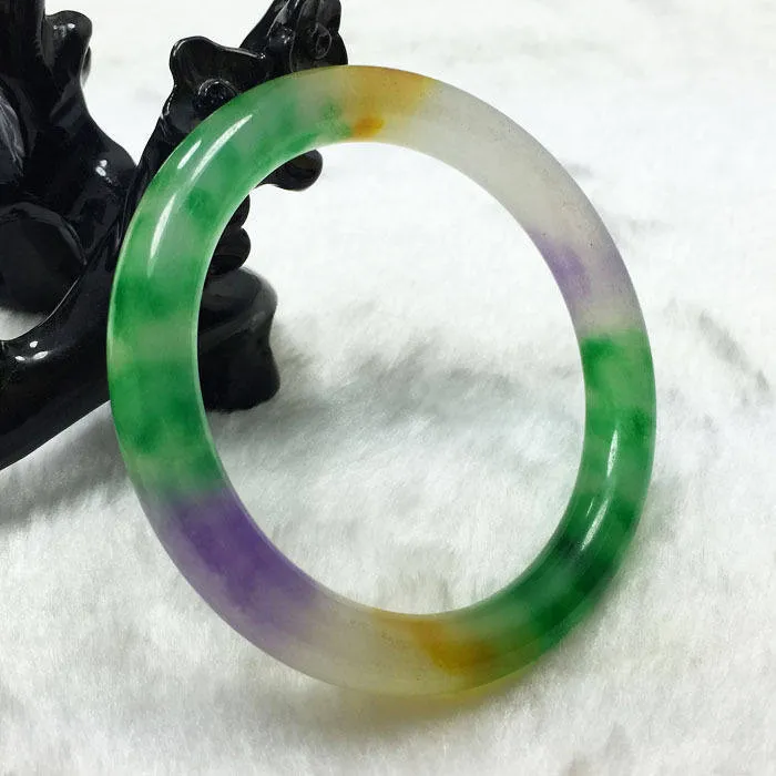 10% OFF- 60/61/62mm Certified Natural Jadeite Emerald A*Jade HandCarved Bangle A4198
