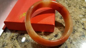 10% OFF- 61/62/63mm Certified Natural Red Yellow Jadeite Emerald A*Jade HandCarved Bangle U138