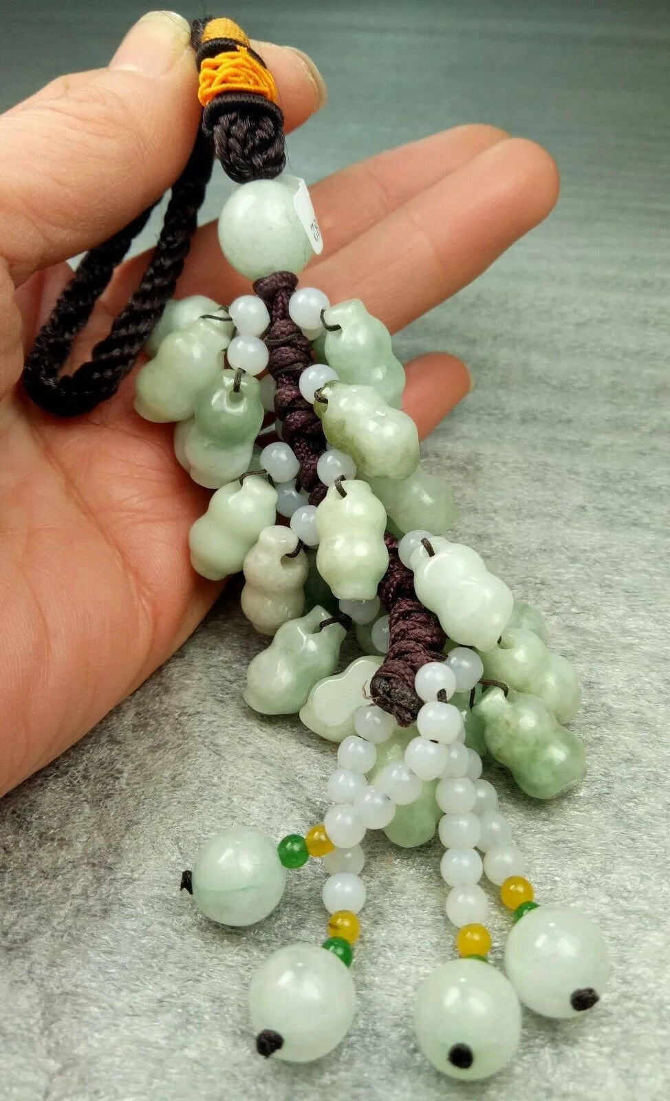10% OFF- Certified Natural Jadeite Emerald A*Jade HandCarved Car Keys & Locks Pendant Car Hanging 车挂