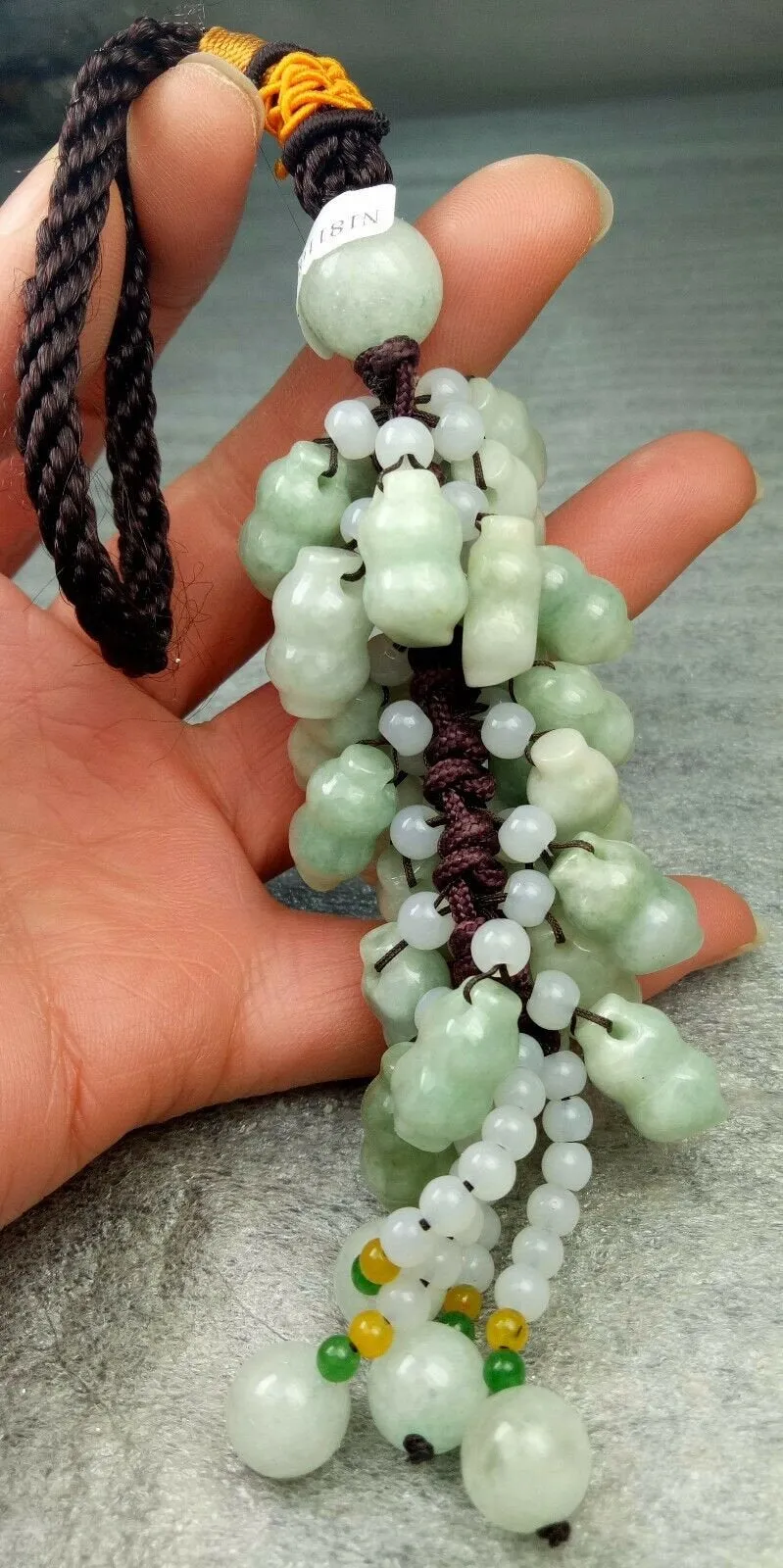 10% OFF- Certified Natural Jadeite Emerald A*Jade HandCarved Car Keys & Locks Pendant Car Hanging 车挂