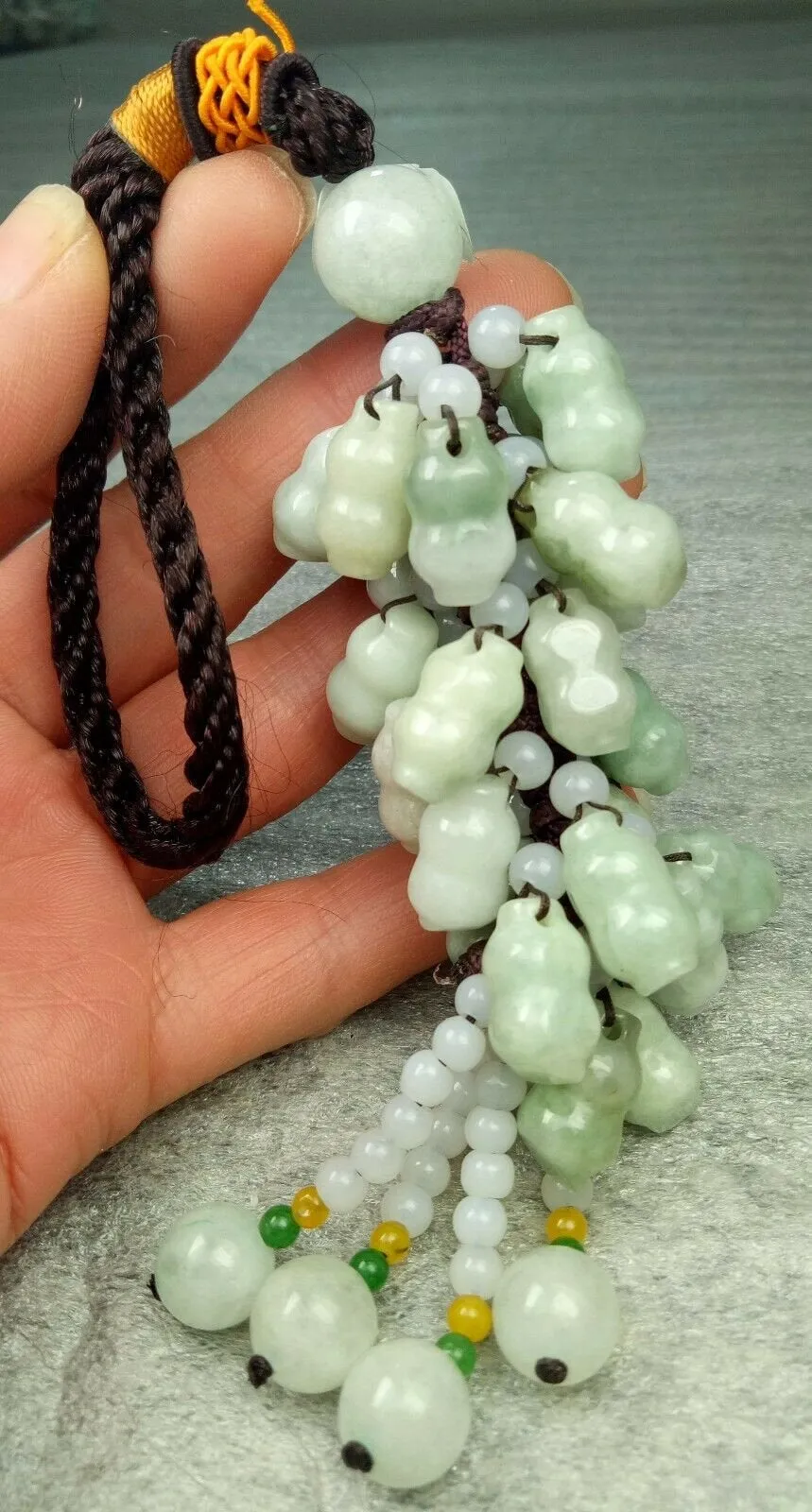 10% OFF- Certified Natural Jadeite Emerald A*Jade HandCarved Car Keys & Locks Pendant Car Hanging 车挂