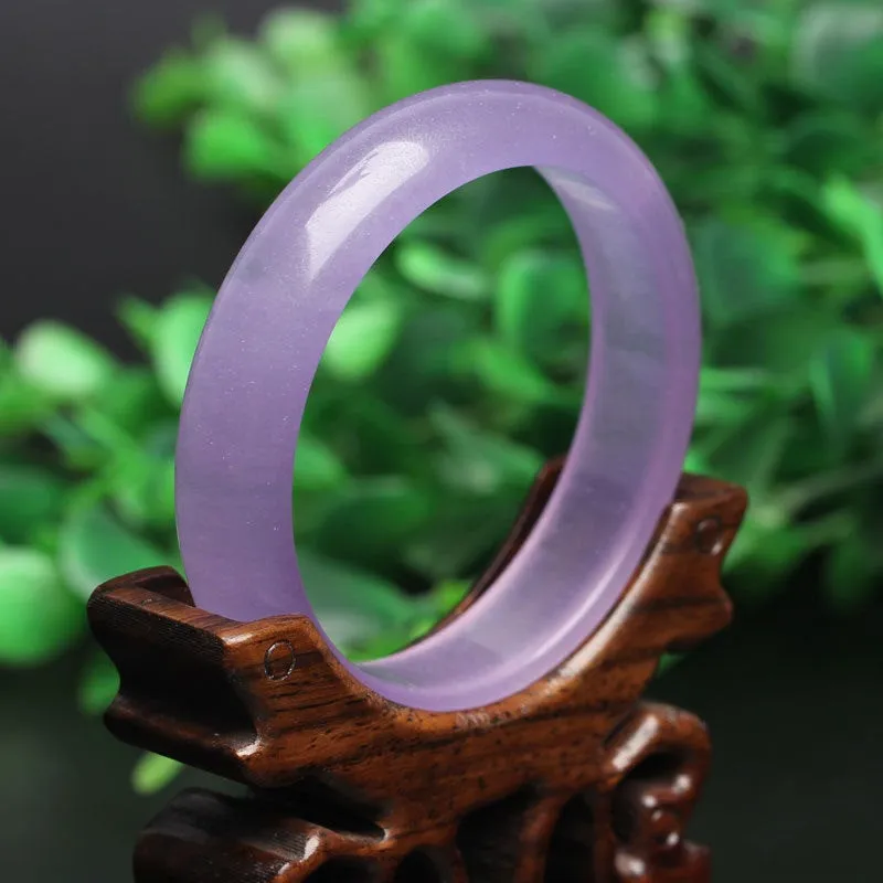 10% OFF on Sales- 56/ 58/ 60/ 62 mm-Certified Natural Purple Icy Jadeite Emerald Jade tablets Bracelet Bangle《Grade A》