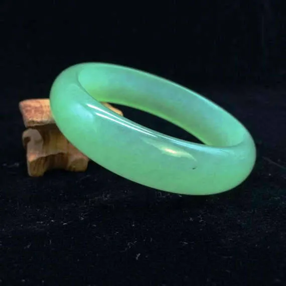 10% OFF on Sales- 58/59/60 mm Certified Natural Green Ice Emerald Jade Bracelet Bangle《Grade A》A20174