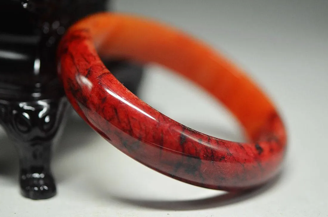 10% OFF on Sales- 58/59/60 mm-Certified Natural Red Jadeite Emerald Jade Bracelet Bangle 《Grade A》
