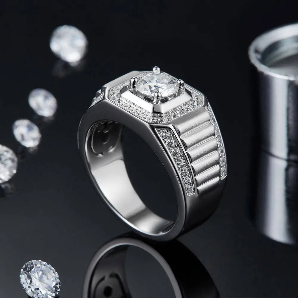 1.0Ct 6.5mm Diamond Men's Wedding Ring