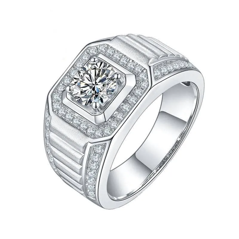 1.0Ct 6.5mm Diamond Men's Wedding Ring