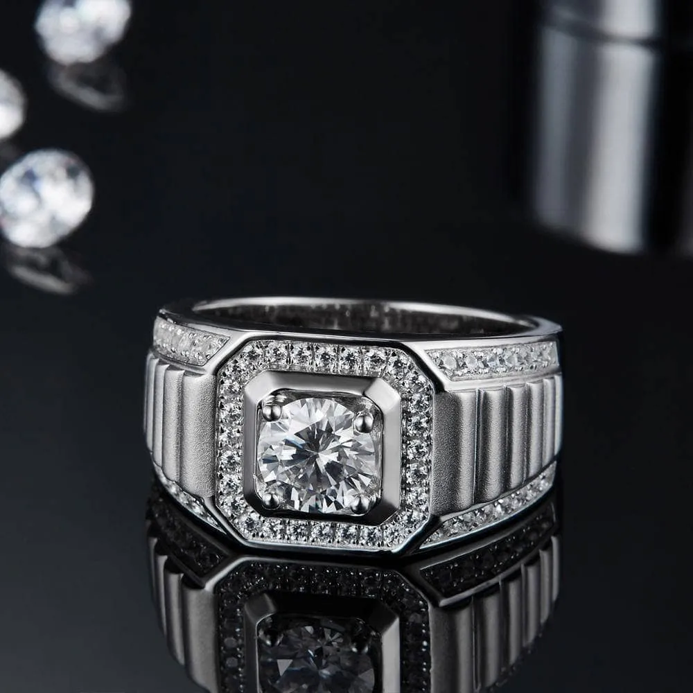 1.0Ct 6.5mm Diamond Men's Wedding Ring