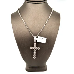 10K White Gold Diamond Cross FREE ROPE CHAIN