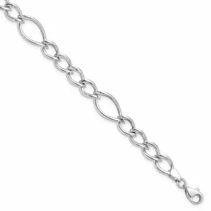 10k White Gold Polished Link Bracelet
