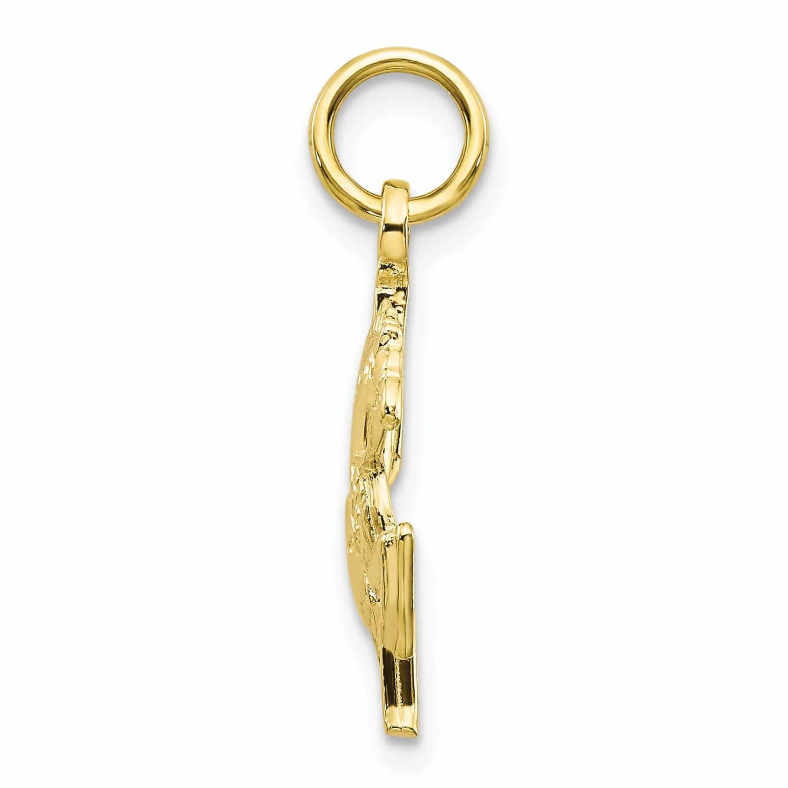 10k Yellow Gold Concave Carousel Horse Pendant